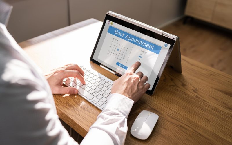 Booking Meeting Appointment On Laptop Computer